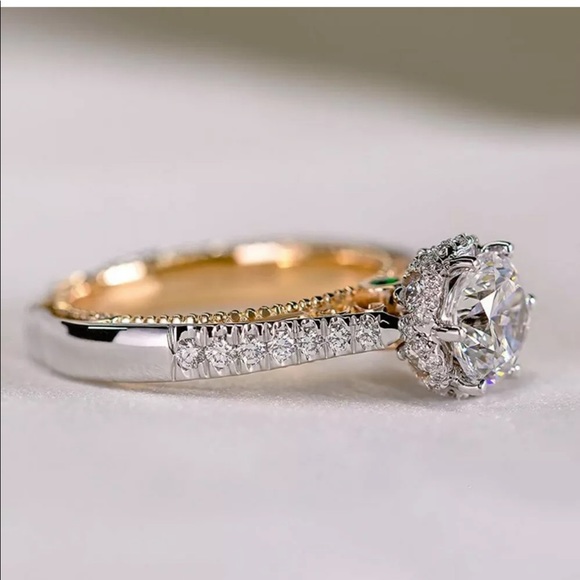 925 Silver Simulated White Sapphire Diamond Ring, cute Ring, shiny Ring. - Picture 6 of 6